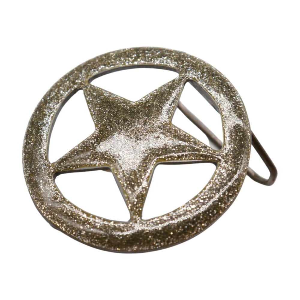 New Men Women Belt Buckle Silver Metal Texas Lone Star Glitter Sparkling Western